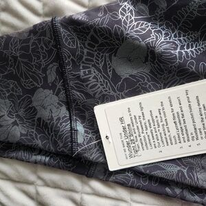 lululemon athletica Black Floral Leggings